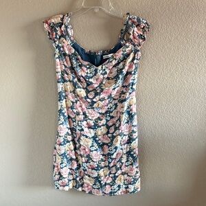 Abercrombie & Fitch Floral Mini Dress - Blue and Pink